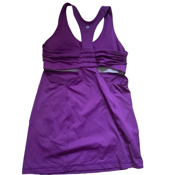 Lululemon Turbo Tank Built In Bra Purple Size 6 Racerback Athletic Running Yoga - Picture 3 of 5